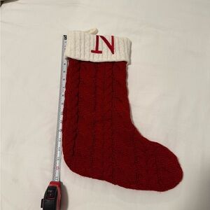 Red Cable Knit Christmas Stocking